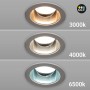 Spot Downlight LED rond IP44 puissance réglable 10W/15W/20W - CCT réglable sur 3 températures de 3000-6500ºK - Découpe Ø 150mm