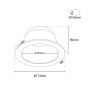 Spot Downlight LED rond IP44 puissance réglable 10W/15W/20W - CCT réglable sur 3 températures de 3000-6500ºK - Découpe Ø 150mm