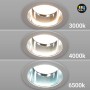 Spot Downlight LED rond IP44 puissance réglable 20W/25W/30W - CCT réglable sur 3 températures de 3000-6500ºK - Coupe Ø 200mm
