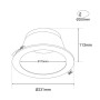 Spot Downlight LED rond IP44 puissance réglable 20W/25W/30W - CCT réglable sur 3 températures de 3000-6500ºK - Coupe Ø 200mm
