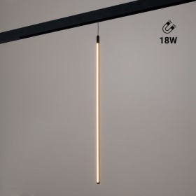 Lampe pendante verticale à LED pour rail magnétique - 48V - 18W - 2800K - Noir