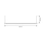 Suspension LED horizontale pour rail magnétique - 48V - 18W - 2800K - 100cm