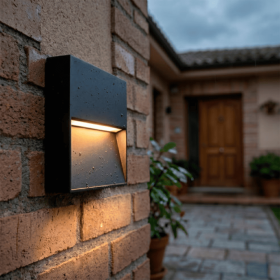 Applique murale extérieure LED rectangulaire 7W IP54, 2700K