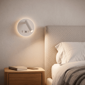 Spot LED rond 9W avec sortie USB-C, 630 lm, 3000 K, blanc