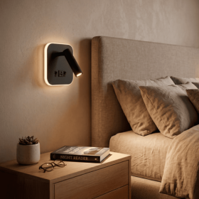 Spot LED carré 9W avec sortie USB-C, 630 lm - 3000K