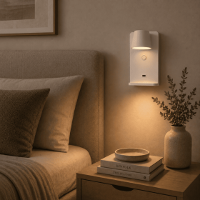 Applique murale LED de lecture avec port USB « Lumo » 6W, chargement sans fil Base