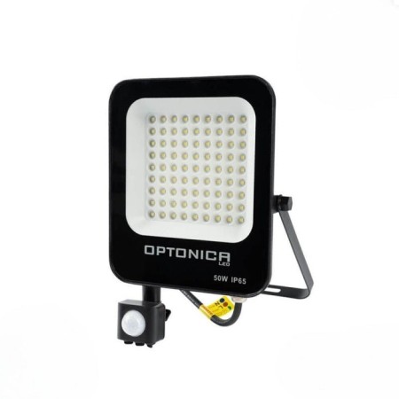 Projecteur LED extérieur 50W avec détecteur de mouvement crépusculaire - Extra plat - IP65 - Noir