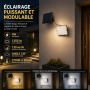 Projecteur LED solaire extérieur 9W avec détecteur de lumière et de mouvement - CCT lumière réglable de 3000 à 6000ºK