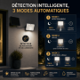 Projecteur LED solaire extérieur 9W avec détecteur de lumière et de mouvement - CCT lumière réglable de 3000 à 6000ºK