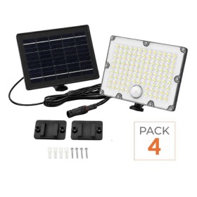 Pack de 4 - Projecteur LED solaire extérieur 9W IP65 avec un détecteur de mouvement - CCT lumière réglable de 2700 à 6500ºK