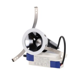 Spot LED de plafond encastré circulaire COB - 5W - Orientable - Faible UGR - Ø 50 mm