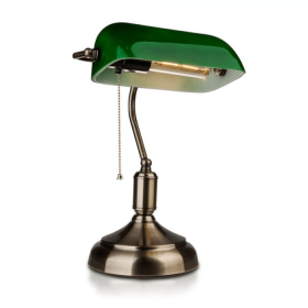Lampe de Banquier Verte avec Interrupteur pour Ampoule E27