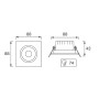 Spot LED Encastrable Orientable 5W Carré - Noir - SMD